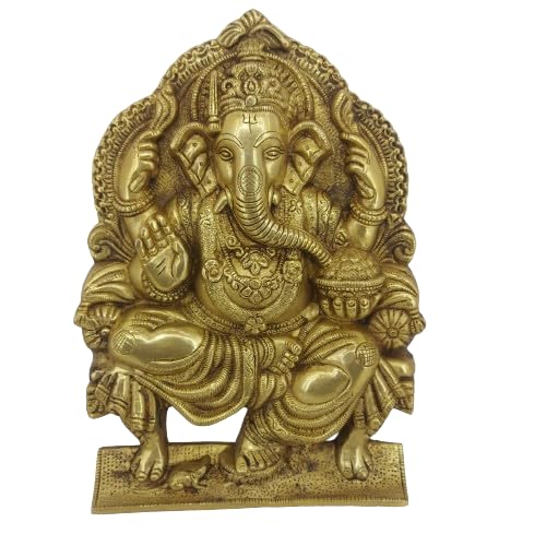 brass Ganesh statue wall hanging